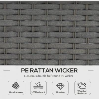 Outsunny 6PC Garden Rattan Sofa Set Bonzer Outdoor Furniture Patio Table Loveseat Stool Lounging Ottoman Aluminium Frame Wicker Weave Conservatory Grey(m-4)