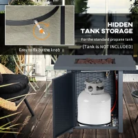 Outsunny 71 x 71cm 40000 BTU Gas Firepit Table - Black/Dark Grey(m-5)