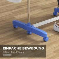 HOMCOM Wäschenständer Wäschetrockner 5 Ebenen, klappbar, One-Klick-System, 142 cm x 55 cm x1 72 cm, Blau + Silber(m-7)