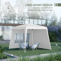 Outsunny Pop Up Pavillion Faltpavillion, inkl. Fernstern, wetterbeständig, 240 x 240 x 250 cm, Weiß(m-4)