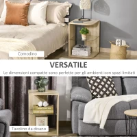 HOMCOM Tavolino da Salotto Moderno e Multiuso in Legno e Vetro per Soggiorno o Camera, 40x40x56cm(m-6)