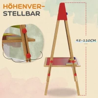 AIYAPLAY 3-in-1 Kindermalstaffelei, Kreidetafel, Whiteboard, Papierrolle, inklusive Zubehör, Kiefernholz, verstellbar(m-5)