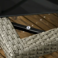 Outsunny Set da Esterni in Rattan PE con Tavolo e 4 Sedie con Cuscini, Grigio(m-9)