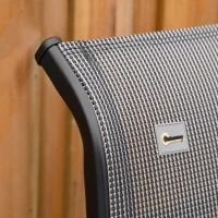 Outsunny Sonnenliege klappbar Gartenliege mit Kissen Schwerelosigkeit Liegestuhl mit 9-Fach verstellbare Rückenlehne Gartenstuhl bis 150 kg belastbar, für Garten Urlaub Outdoor Strand, Schwarz+Grau(m-7)