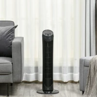 HOMCOM Tower Fan for Bedroom Cooling, 30 Inch Electric 70° Oscillating Fan with 3 Speed Settings, Standing Floor Fan for Home Office Indoor, Black(m-7)