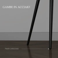 HOMCOM Set 2 Sedie da Pranzo Nordiche Imbottite con Braccioli Ricurvi in Tessuto Effetto Velluto, 54x57x80 cm, Grigio Scuro(m-6)