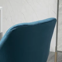 Vinsetto Home Office Chair Velvet Ergonomic Computer Chair Comfy Desk Chair with Adjustable Height, Arm and Back Support, Blue(m-8)