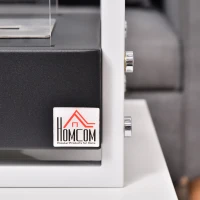 HOMCOM Camino a Bioetanolo Portatile, Biocamino da Tavolo o da Terra in Acciaio e Vetro, Serbatoio da 1.5L, Bianco e Nero(m-9)