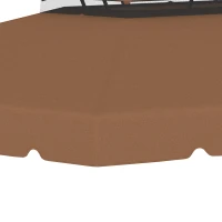 Outsunny Techo de Repuesto para Cenador 4x3 m Cubierta de Repuesto con Doble Techo y 8 Orificios de Drenaje Café(m-7)