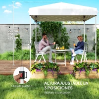 Outsunny Carpa Plegable Pop-up 2,5x2,5 m con 4 Paredes Laterales Anti-UV Altura Ajustable y Bolsa de Transporte Blanco(m-5)