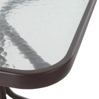 Outsunny Set Mobili per Esterno con 2 Sedie a Dondolo e Tavolino, in Acciaio Marrone e Tessuto Grigio(m-7)