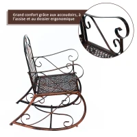 Outsunny Banc à Bascule en Bronze 1 Places Style Vintage(m-4)