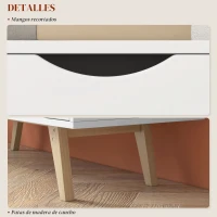 HOMCOM Mueble para Televisores de 50 Pulgadas con 2 Puertas 2 Estantes Abiertos y Patas de Madera 110x39x50 cm Blanco(m-7)