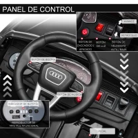 HOMCOM Coche Eléctrico Infantil +3 Años Licencia Audi RS Q8 con Batería 6V 2 Motores Mando a Distancia Música Bocina y Luces Velocidad Máx. 3km/h 101x62x51 cm Negro(m-5)