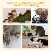 PawHut Kratzbaum mit Katzenhöhle Hängematte XXL Katzenbaum Kletterbaum Kletterbaum für Katzen Mehrstufiges Multiaktivitätszentrum Plüsch Braun 65 x 50 x 153 cm(m-7)