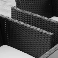 Outsunny Sitzgruppe für 8 Personen Polyrattan Gartenset Sitzgarnitur Schwarz(m-9)