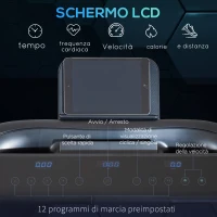 HOMCOM Tapis Roulant Elettrico Pieghevole Salvaspazio 550W, Velocità fino 14 km/h e 12 Programmi, Nero(m-5)