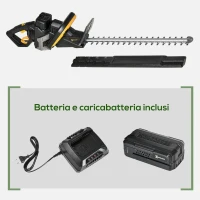 DURHAND Tagliasiepi Elettrico a Batteria con Impugnatura Ergonomica Regolabile 180° e Lama da 52cm(m-7)