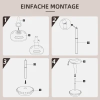 HOMCOM Balancehocker, beweglicher Sitz, drehbar, höhenverstellbar, ergonomisch, 34 x 34 x 68,5-83,5 cm, Braun(m-8)