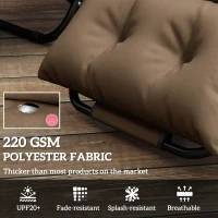 Outsunny Set of Two 190 x 56cm Sun Lounger Cushions - Khaki(m-4)