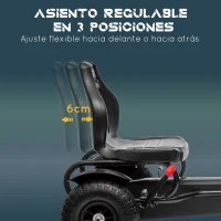 HOMCOM Go Kart a Pedales para Niños con Asiento Ajustable Neumáticos de Goma Freno de Mano Carga 50 kg 121x58x61 cm Negro(m-4)
