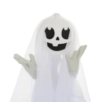 HOMCOM Halloweendekoration, 3 leuchtende Geister, Bewegungssensor, 54 x 10 x 60 cm, Weiß(m-8)