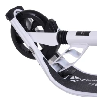 HOMCOM Trottinette pliable pour adultes enfants dolescents à partir 14 ans hauteur guidon réglable double système d'absorption des chocs roues PU alu dim. 94 x 38 x 95-105 cm blanc(m-9)