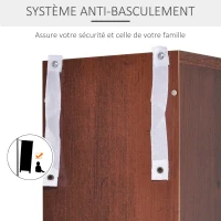 HOMCOM Rangements pour CD et DVD, étagère colonne de rangement, meuble de rangement avec 12 compartiments, capacité max. 204 CD, 21 x 20 x 175 cm, marron(m-6)