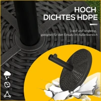 Outsunny Sonnenschirmständer aus Beton, Schirmständer mit Stahlrohr, Rund Schirmhalter, für Balkon, Terasse, Garten, Schwarz(m-5)