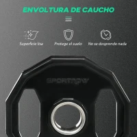 SPORTNOW Conjunto de 2 Discos de Pesas de 10 kg con Orificio de 5 cm para Entrenamiento de Fuerza  Ø32x4 cm Negro(m-6)