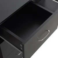 HOMCOM Bureau avec rangement, table informatique 120 x 50 cm, bureau d'ordinateur avec étagères et tiroirs, pour petits espaces, chambre à coucher, noir(m-8)