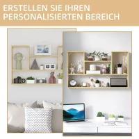 HOMCOM Wandregal, schwebendes Regal, 4 Fächer, Bücherregal, 100 cm x 15 cm x 60 cm, Natur(m-6)