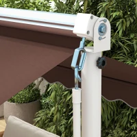 Outsunny Freistehende Markise 4,5x3,4m, neigungsverstellbar, Kurbel, Metallgestell, Braun(m-8)
