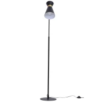 HOMCOM Lampada da Terra in Stile Vintage Industriale per Soggiorno o Camera da Letto Nera 39x25x147cm(m-4)