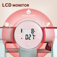 SPORTNOW Mini Stepper Machine, with LCD Monitor, Non-Slip Pedals, Grey(m-4)