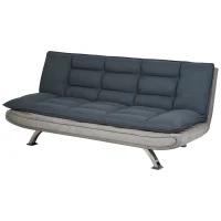 HOMCOM Schlafsofa, Klappsofa, 3-Sitzer Stoffsofa, Chaiselongue, Bettsofa, Sofa mit Schlaffunktion, Sofagarnitur, Verstellbarer Winkel, Grau+Beige, 185 x 97 x 84 cm(m-1)