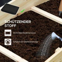 Outsunny Wysoki Grząd, 3 poziomy, Wyłożenie z Filcu, Malowane Drewno Naturalne, 117 x 100 x 54 cm(m-5)