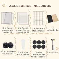 PawHut Valla para Mascotas DIY con 20 Paneles y Tapete Parque para Animales Pequeños para Cobayas Conejos 175x70x45 cm Blanco(m-8)