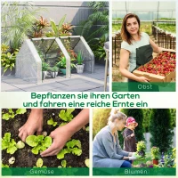 Outsunny Mini Gewächshaus, Treibhaus, 2 Reißverschlusstüren, reißfeste Folie, Metallrahmen, 1,8 x 1 x 1 m, Weiß(m-6)