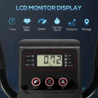 HOMCOM Elliptical Cross Trainer, Home Cardio Workout Machine with Eight Level Magnetic Resistance, LCD Monitor, Heart Rate Sensor, Two Wheels(m-7)