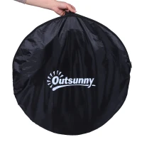 Outsunny Tienda de Ducha Portátil con Bolsa de Transporte para Baño Inodoro 120x120x190 cm Negro(m-7)