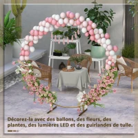 Outsunny Arche de jardin arche à rosiers arche de plantes grimpantes pour mariage, anniversaire, cérémonie et banquet acier doré(m-4)