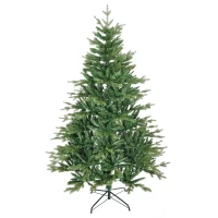 HOMCOM Weihnachtsbaum Christbaum, inkl. Standfuß, realistisches Aussehen, üppige Zweige, Grün 1,30 x 2 m, Grün(m-1)