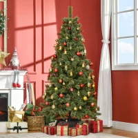 HOMCOM Sapin de Noël artificiel 180 cm arbre de décoration avec pommes de pin 450 branches épaisses stable avec base métallique(m-2)