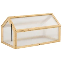 Outsunny Mini Serre de Jardin Serre à tomates dim. 90L x 52l x 49,5H cm Toit ouvrable Panneaux de Polycarbonate Bois Sapin pré-huilé(m-10)