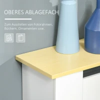 HOMCOM Heizkörperverkleidung Heizkörperabdeckung Heizkörper Radiator Cover Abdeckung Abnehmbar MDF Weiß+Eiche 78 x 19 x 83 cm(m-4)