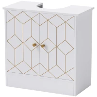 HOMCOM Under Sink Bathroom Cabinet, Under Sink Cabinet with Adjustable Shelf and Open Compartment for Basin with or without Pedestal, 60 x 30 x 60cm, White(m-11)