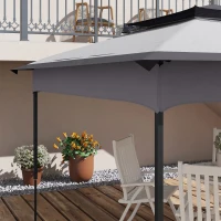 Outsunny Pop up Gazebo Cover, 2-Tier Gazebo Roof Replacement for 3.25m x 3.25m Frame, 30+ UV Protection, Grey(m-8)