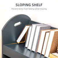 HOMCOM 2-Tier Storage Shelves, Kitchen Cart Shelf Unit with Wheels for Dining & Living Room, Home Study, Grey(m-6)