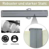 Outsunny Seitenmarkise, Sicht- und Sonnenschutz, Seitenrollo, Polyester, Creme, 6 x 1,6 m(m-7)